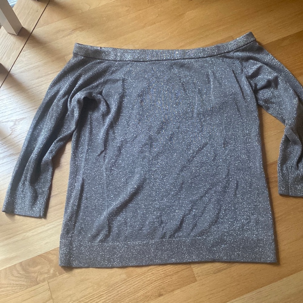 Ann Taylor off the shoulder all over shine light sweater. 3-4 sleeve.